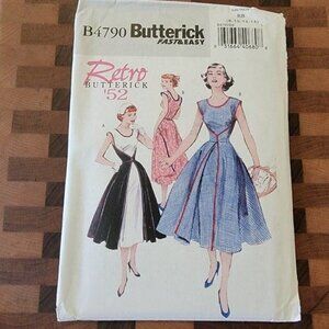 Butterick 4790 - Uncut - 1952 Vintage Reproduction - Sizes 8-14 - Walkaway Dress